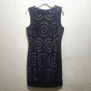 White House Black Market Elegant Black Sleeveless Sheath Dress